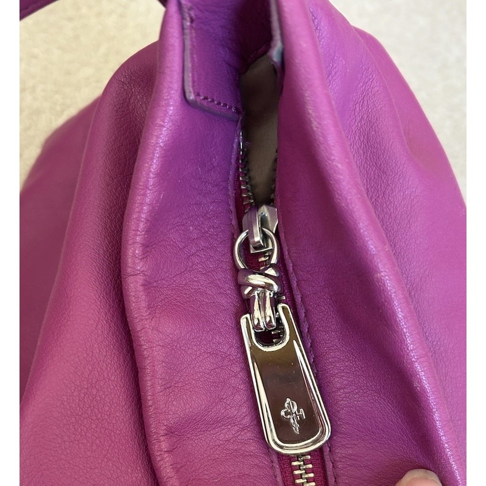 Cole Haan Parker Hobo Cornelia Shoulder Bag Large Beet Pink Purple Leather Purse - Picture 6 of 13